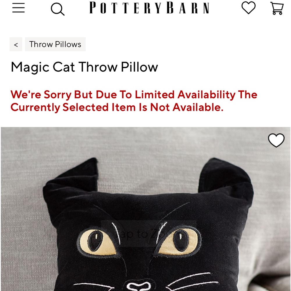 Pottery Barn Magic Cat Throw Pillow Retired & Rare 2015 Halloween Collection🐈‍⬛ - Picture 16 of 16